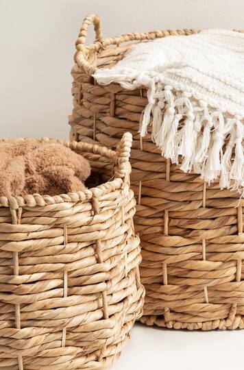 Kate and Laurel Livia Round Woven Basket Set